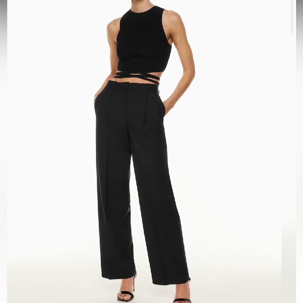 Babaton Pleated Pant Aritzia black class trouser $140 formal 90s evening spring